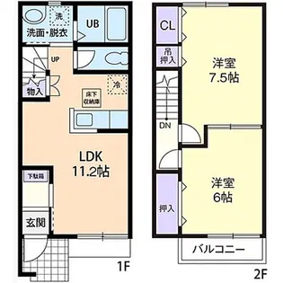 ラフィーネ小松【1階】の間取り