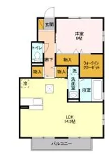 ドゥー・ルガール【1階】の間取り