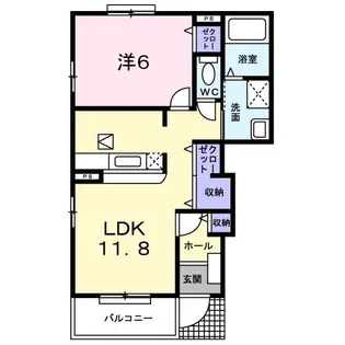 ハーモニーコートD【1階】の間取り