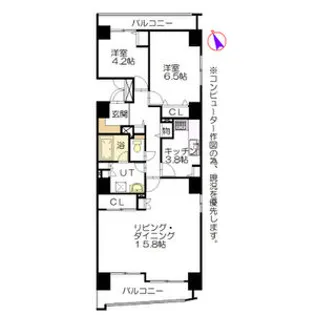 伏見サンタウン3号館【8階】の間取り