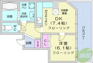 アールアイ八木山【5階】の間取り