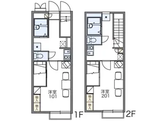 レオパレスホームタウン【1階】の間取り