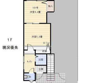 ドルチェ西金沢【1階】の間取り