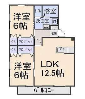ルネス久保田B【2階】の間取り