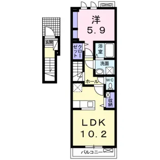 エルハーベン塩屋 B【2階】の間取り