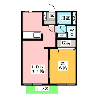 フォーブル薬師A【1階】の間取り