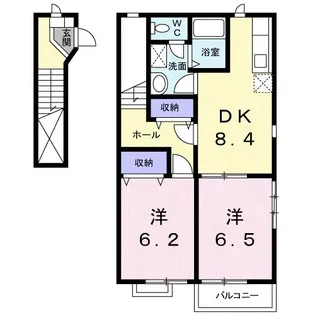 三重県三重郡川越町大字北福崎【アパート】の間取り