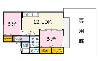 グランディール濱本B【1階】の間取り