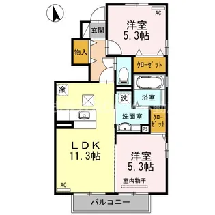 セジュールSAITOU【1階】の間取り