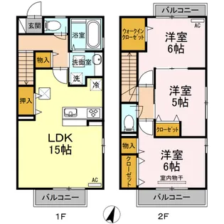ホワイトローズ I【2階】の間取り