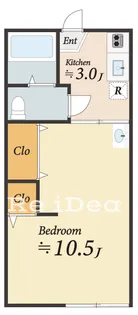 第1白王ハイツ【2階】の間取り