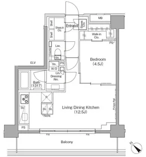 ザ・パークハビオ月島フロント【2階】の間取り