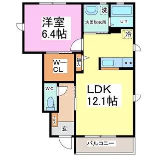 アステール花月【1階】の間取り