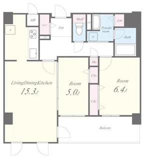 ラ・プリュス【5階】の間取り