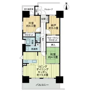 アルファスマート西川緑道公園【15階】の間取り