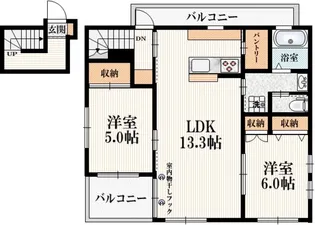 東京都八王子市東浅川町【マンション】の間取り