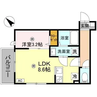 ルミナス所沢【2階】の間取り