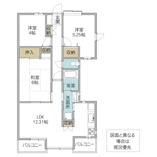 リッシェル筑波【4階】の間取り