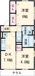 エスペリア A棟【1階】の間取り