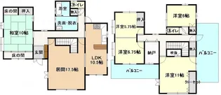 山口県宇部市西琴芝1【一戸建】の間取り