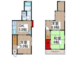 埼玉県所沢市西所沢1【一戸建】の間取り