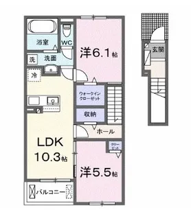 高知県香南市野市町東野【アパート】の間取り