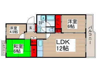 北柏ライフタウン15号棟【4階】の間取り