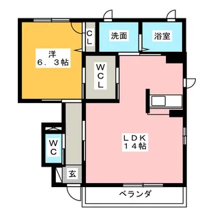 グリーンパーク B【1階】の間取り