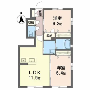 シャーメゾン フォルトゥーナ【1階】の間取り