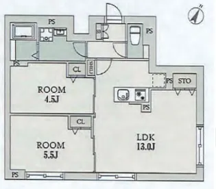 東京都目黒区下目黒2【マンション】の間取り