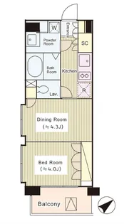 コートラクリア京橋【6階】の間取り