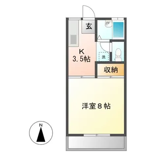 ハイツグリーンゲーブルスII【1階】の間取り