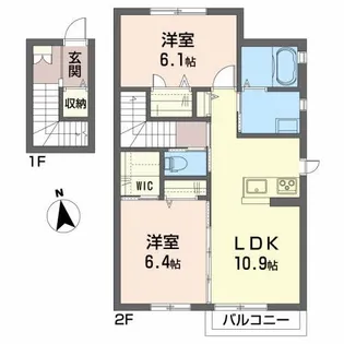 シャーメゾン アサヒ【2階】の間取り