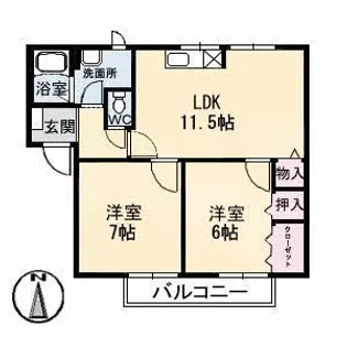 エスパディ A棟【1階】の間取り