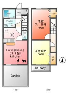 クレアトゥール【2階】の間取り