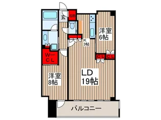 スカイズタワー&ガーデン【9階】の間取り