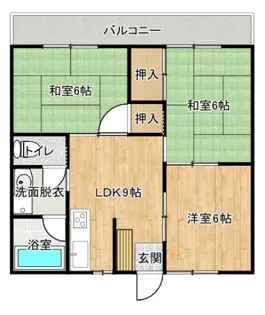 ロイヤルパークサイド【2階】の間取り
