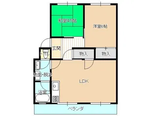 ツインヒルズB【2階】の間取り