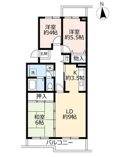 URプロムナード三好丘【1階】の間取り