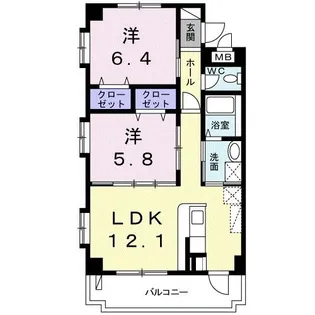 ボーシャンYK【2階】の間取り