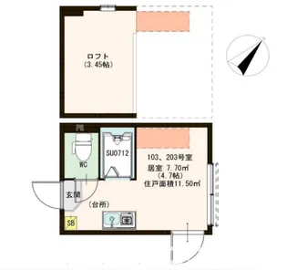 アミーゴ平井【1階】の間取り
