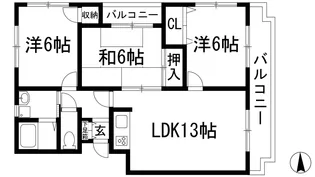 ベルクオーレ上池田【3階】の間取り