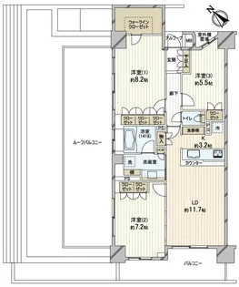 サンクタス稲毛海岸ベラコスタ【9階】の間取り