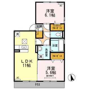 サンロイヤル こがね【1階】の間取り
