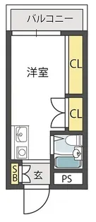 大国町池田マンション【5階】の間取り