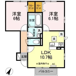 ファヴォーレA【1階】の間取り