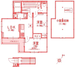 フローラ希望ヶ丘【1階】の間取り