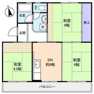 高津団地6街区16棟【2階】の間取り