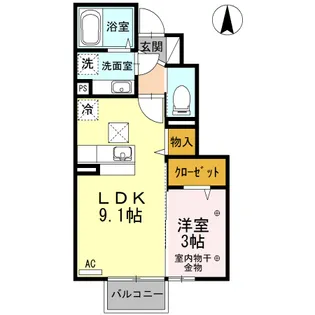 ブルーシエルB【2階】の間取り