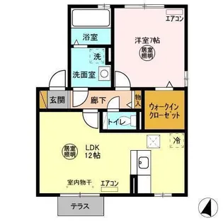 リビングタウンほたる野Eの間取り